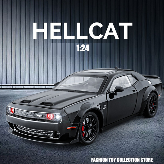 Challenger Hellcat Toy Car Die Cast Metel Cars Toy Pull Back Hellcat Model Cars with Sound and Light Hellc for Kids