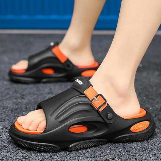Men's Adjustable Buckle Sandals, Breathable Casual Flip Flops