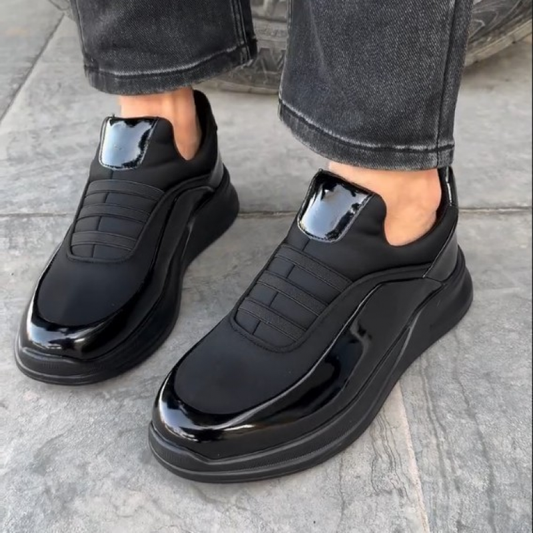Painted leather panel loafers