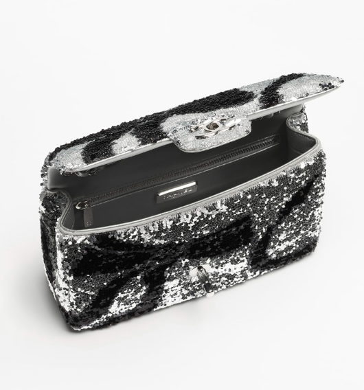 Bow Sequined Flap Bag