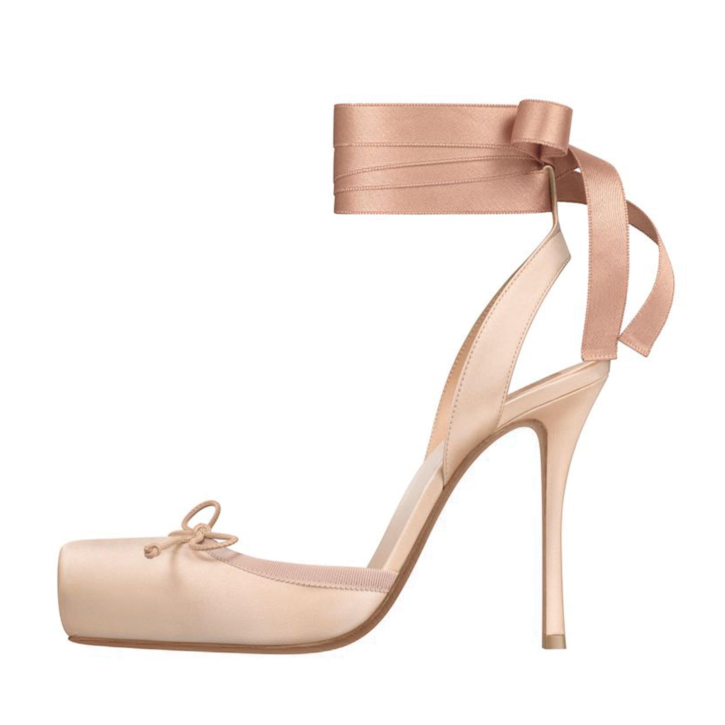 Women's satin lace-up high heels
