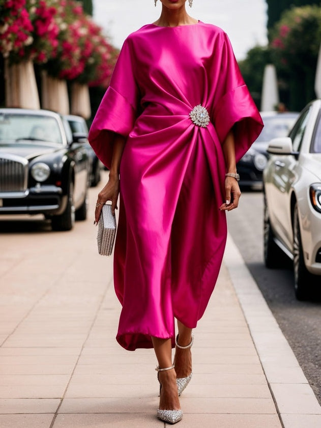 Glow Satin Crepe Maxi Dress