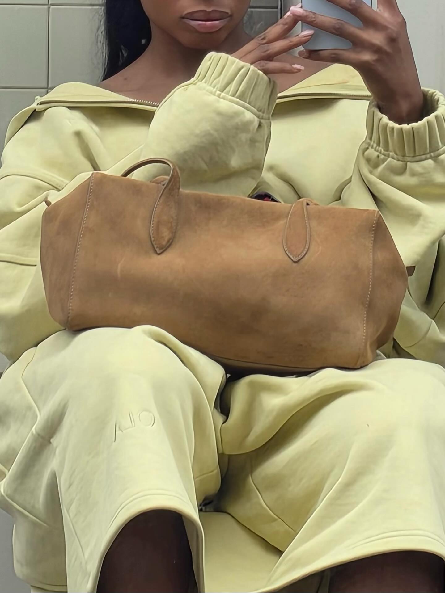 Yellow Loose And Wide Sports Suit