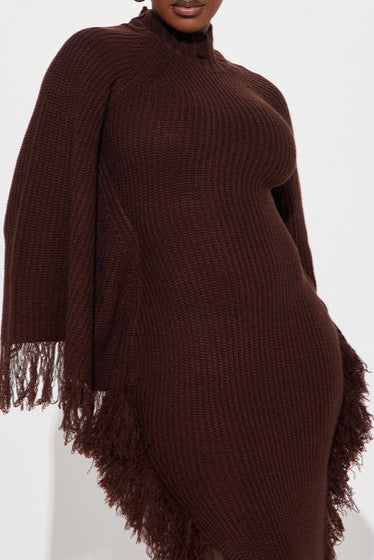 Knitted Batwing Sleeve Dress