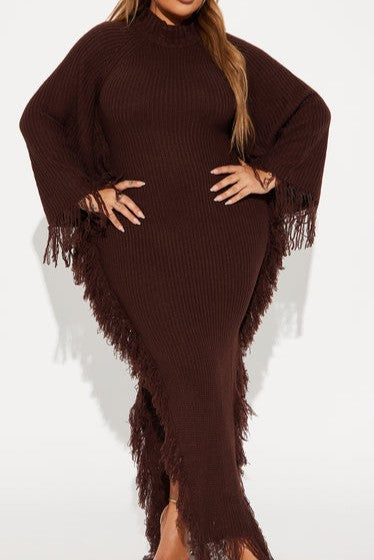 Knitted Batwing Sleeve Dress