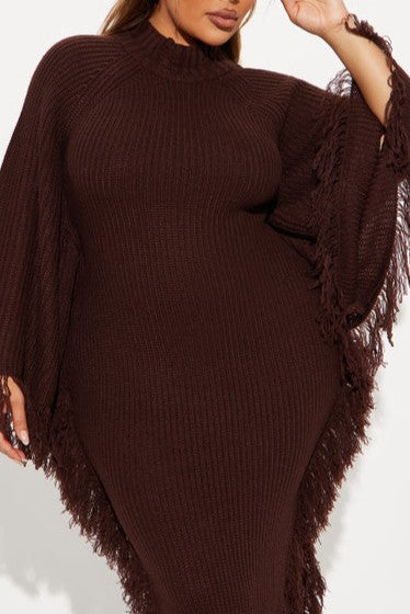 Knitted Batwing Sleeve Dress