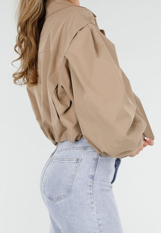 Short Trench Coat With Loose Sleeves