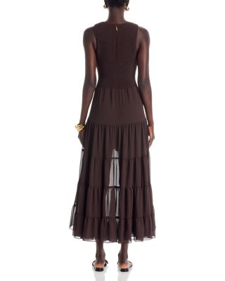 Brown Dress With Irregular Hem