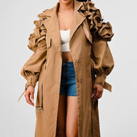 Ruffled Trench Coat Niche Design