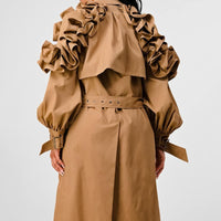 Ruffled Trench Coat Niche Design