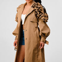 Ruffled Trench Coat Niche Design