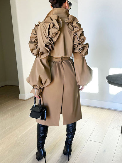 Ruffled Trench Coat Niche Design
