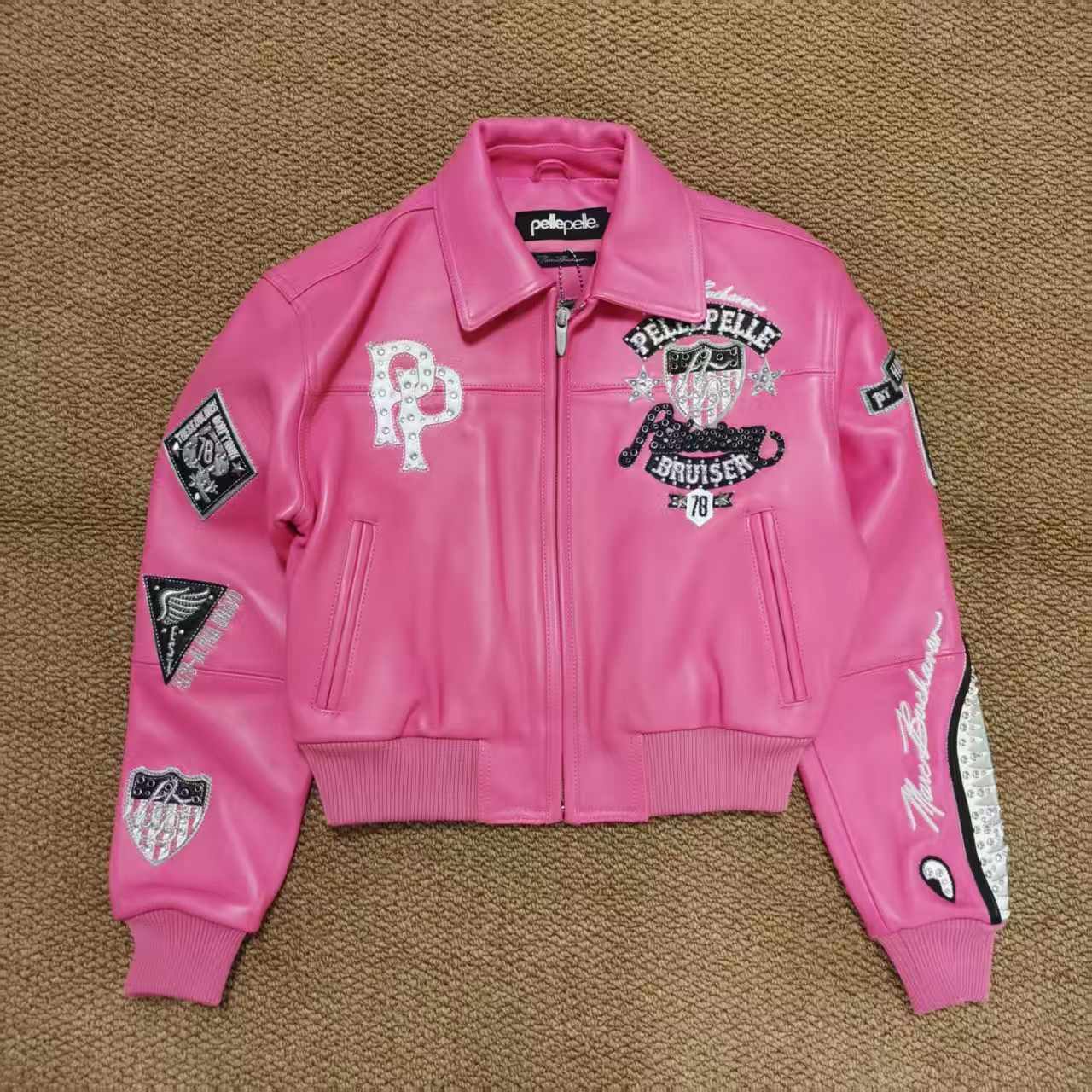 Vintage Embroidered Exquisite Leather Jacket