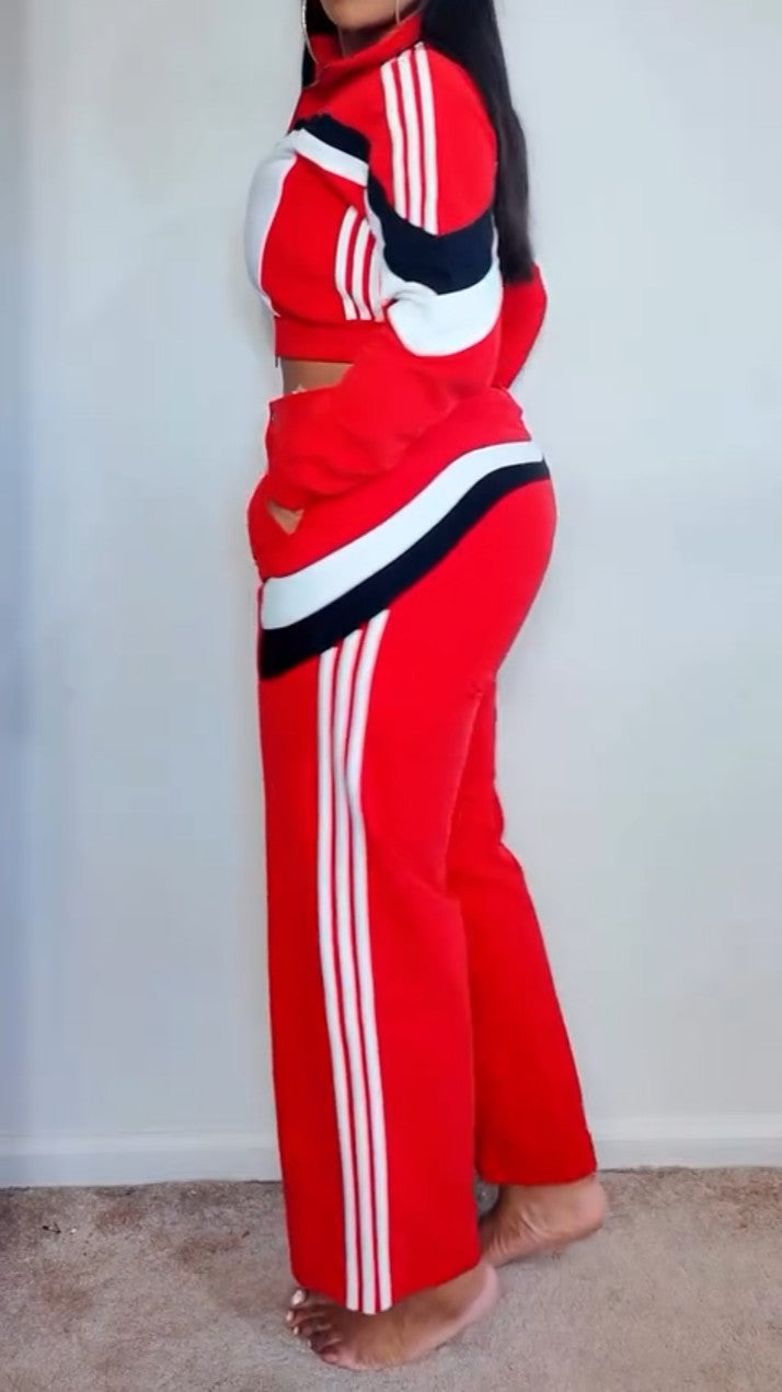 Niche Red Sports Suit Motorcycle Style