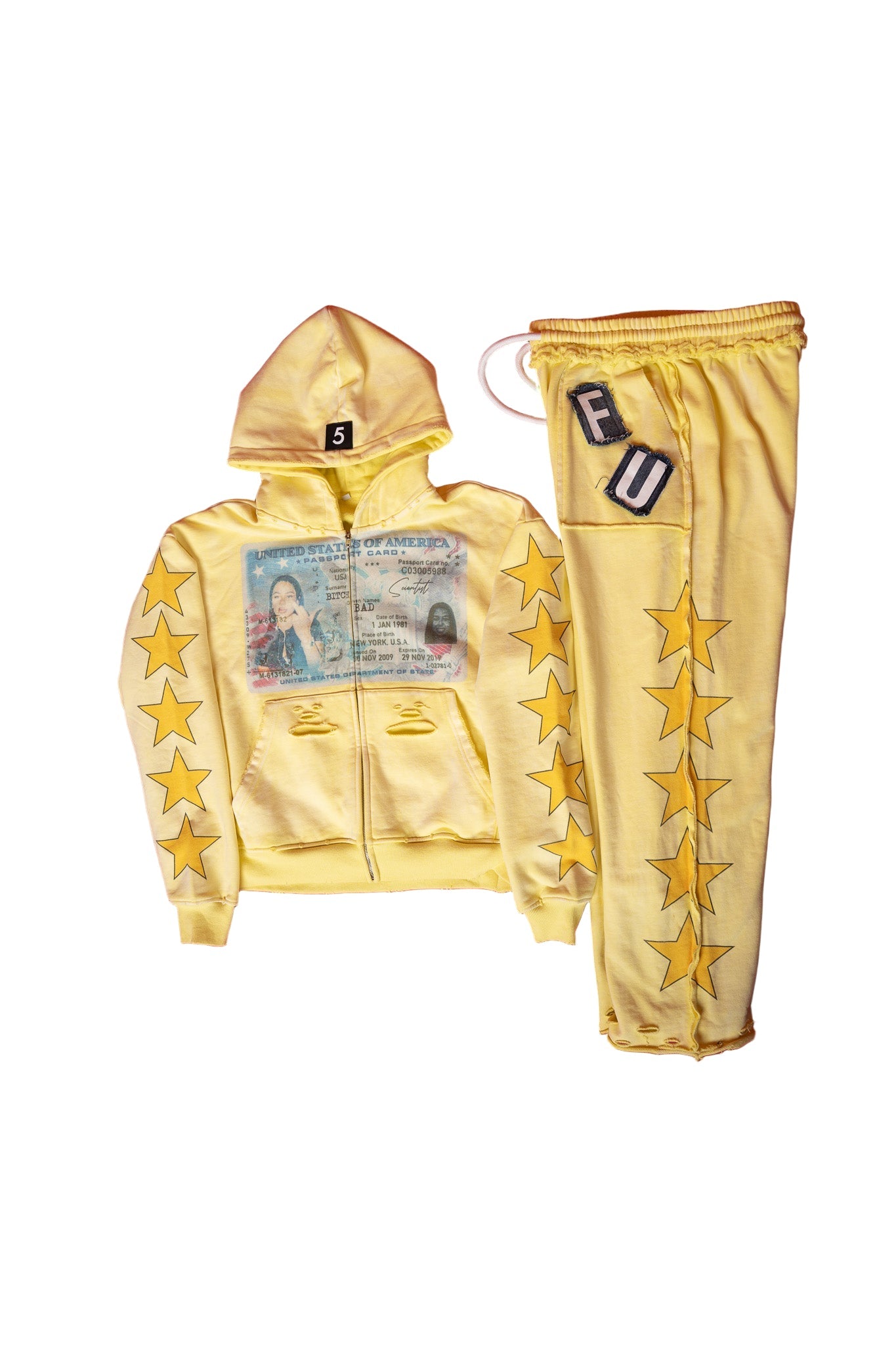 Yellow Graffiti Sports Suit Hip Hop