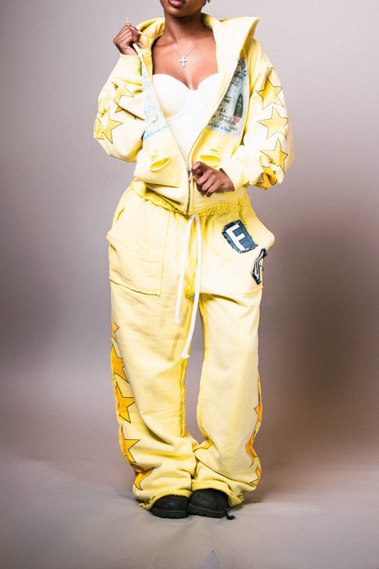 Yellow Graffiti Sports Suit Hip Hop