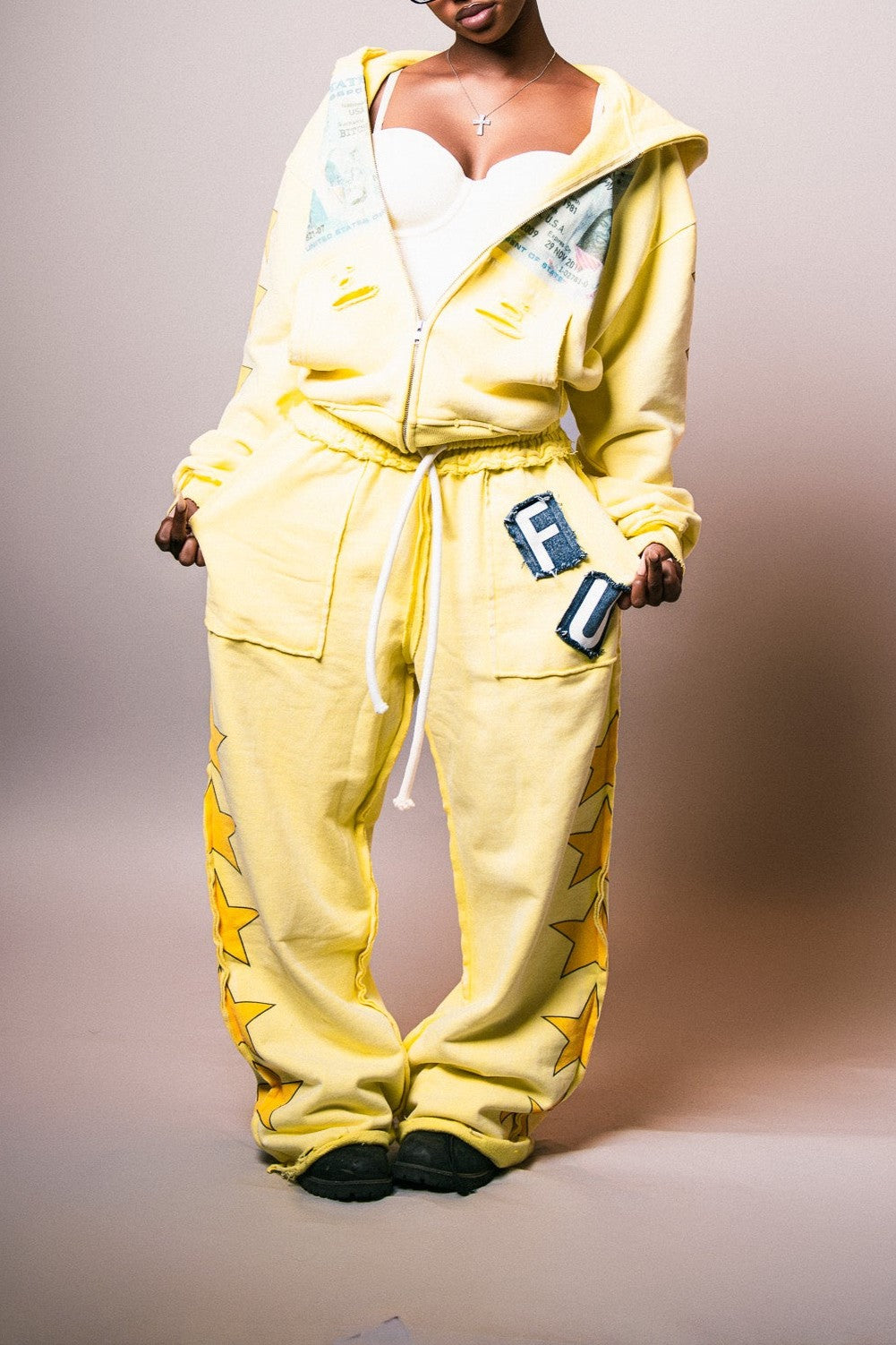 Yellow Graffiti Sports Suit Hip Hop