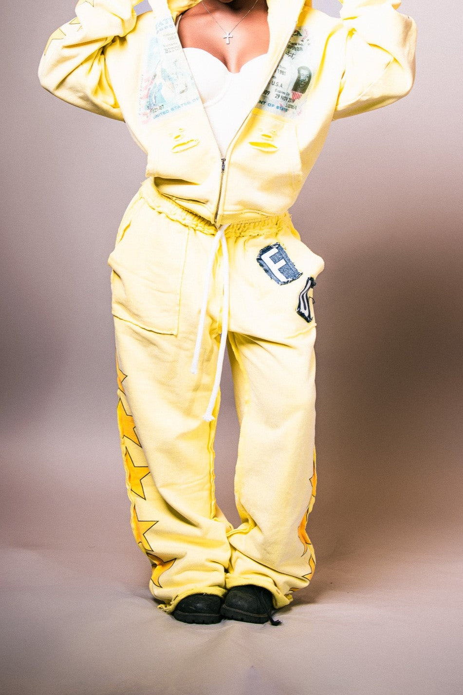 Yellow Graffiti Sports Suit Hip Hop