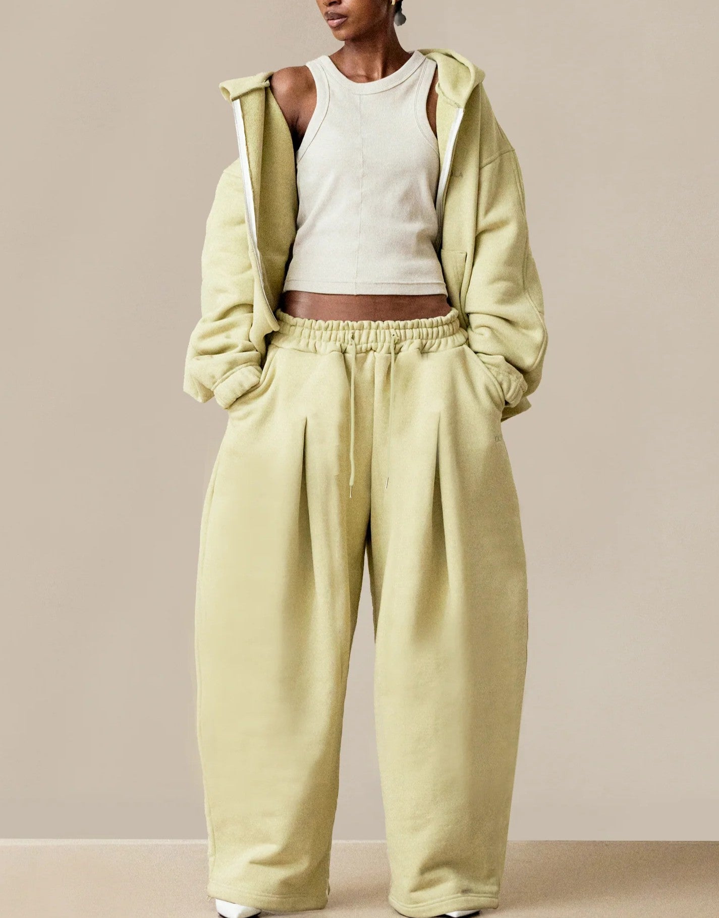 Hooded Solid Color Zipper Suit
