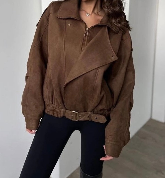 Suede Bomber Jacket