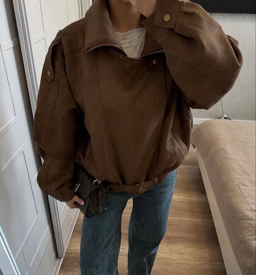 Suede Bomber Jacket