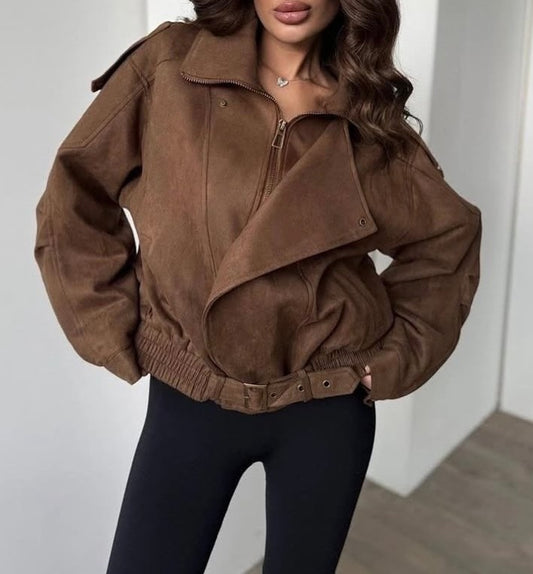 Suede Bomber Jacket