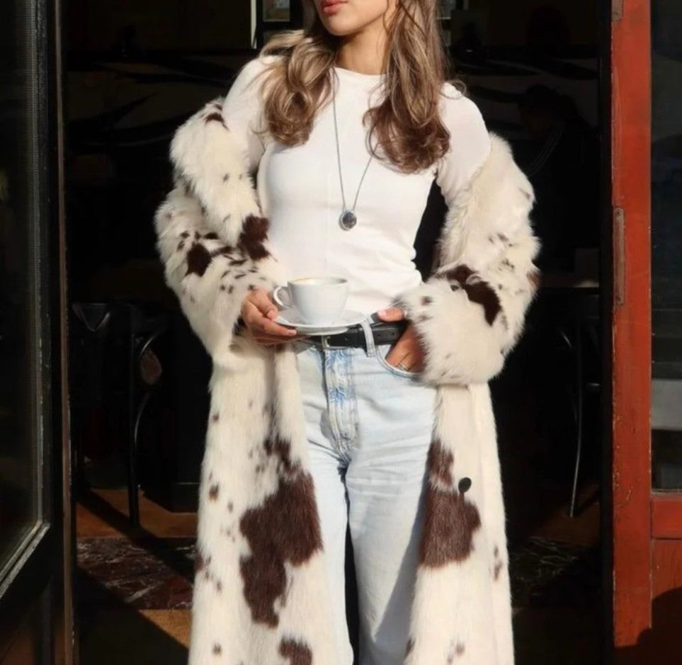 Spotted White Plush Coat
