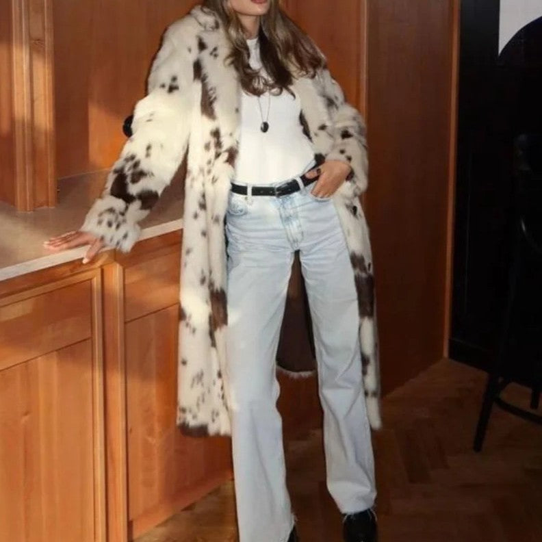 Spotted White Plush Coat