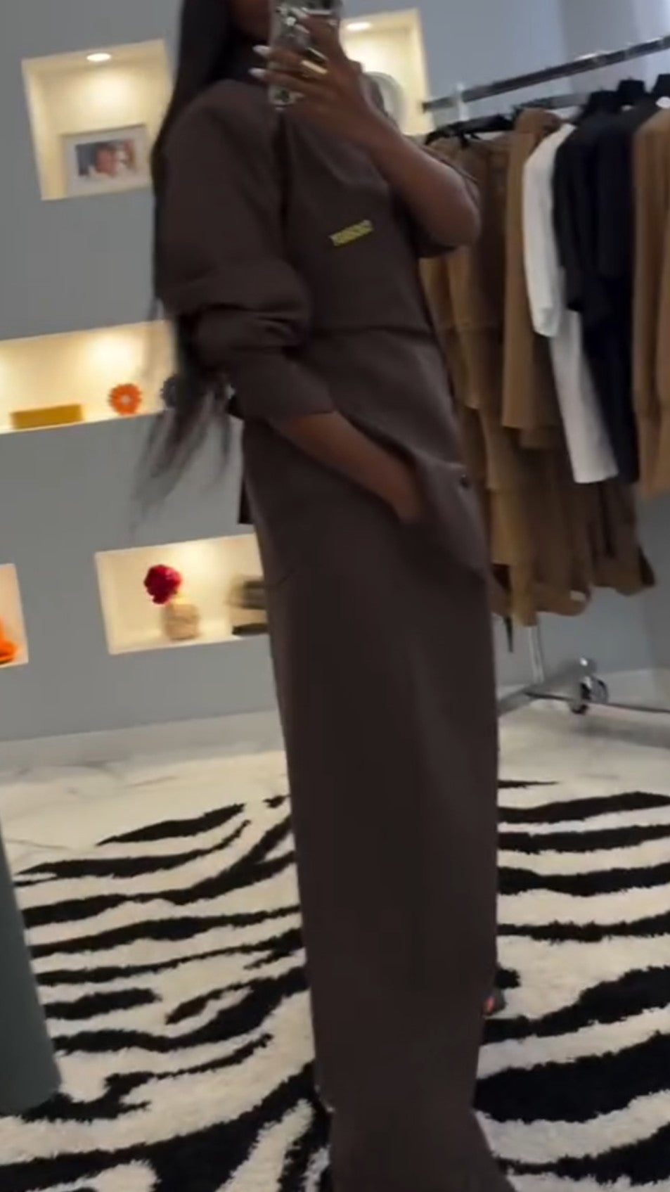 Light Luxury Brown Waist Shirt Suit