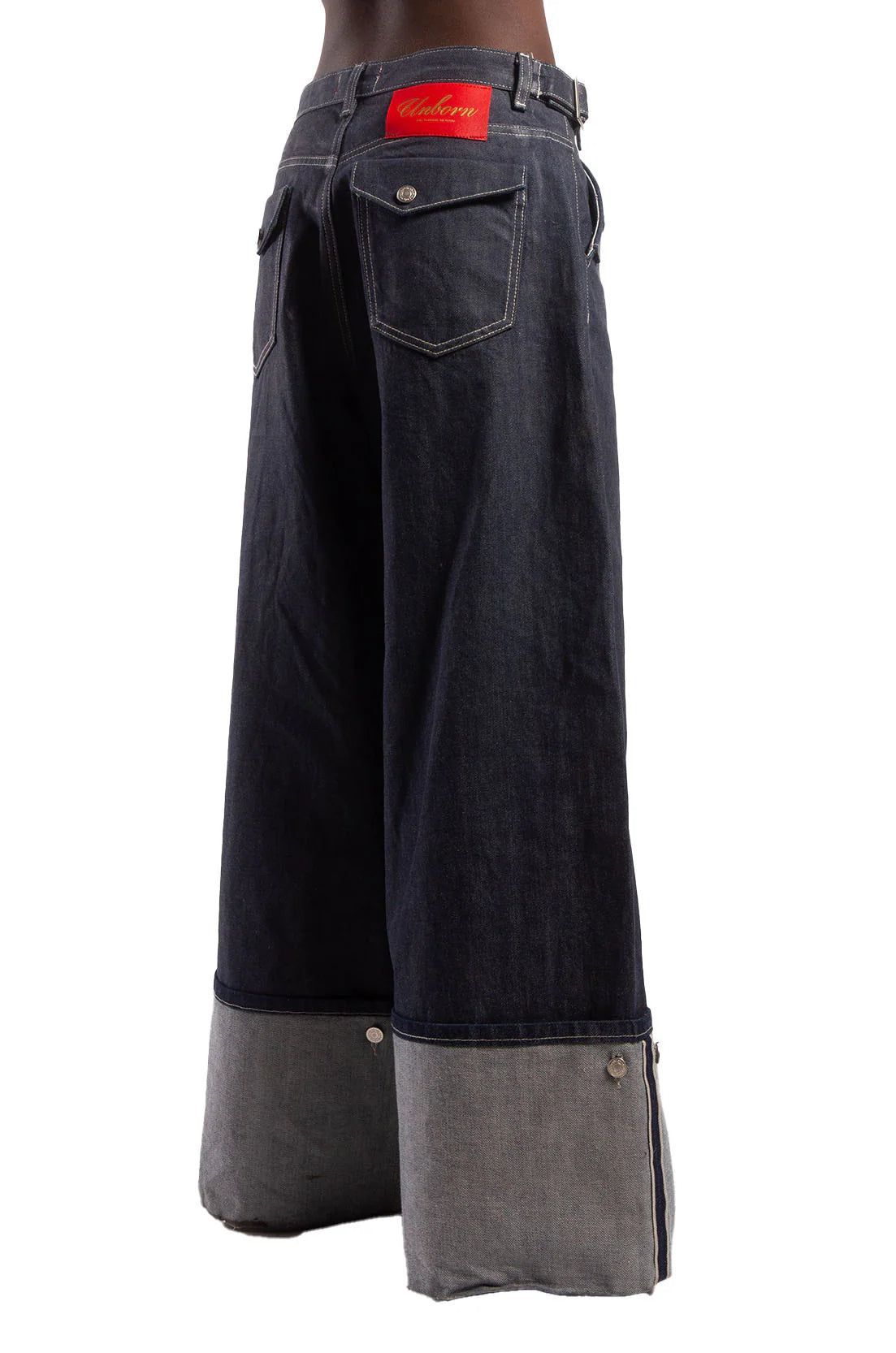 Batik Loose Two-tone Jeans