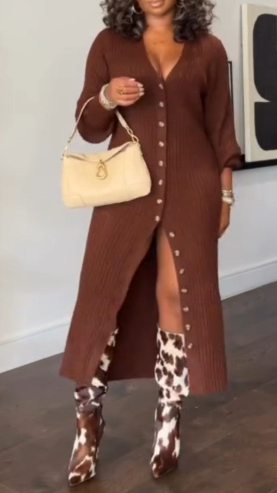 Solid Color Long Cardigan Sweater Coat