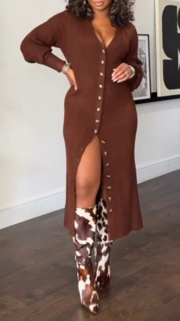 Solid Color Long Cardigan Sweater Coat