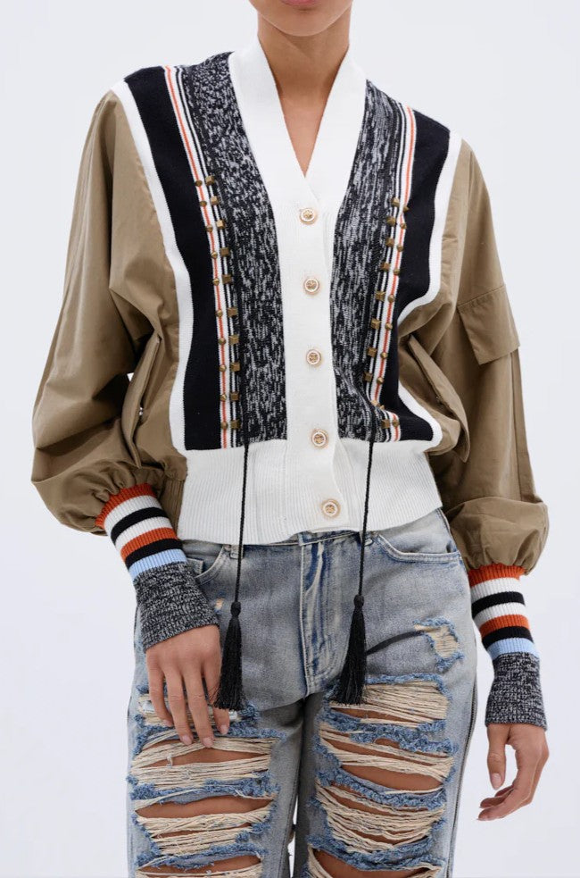 Patchwork Cardigan Jacket