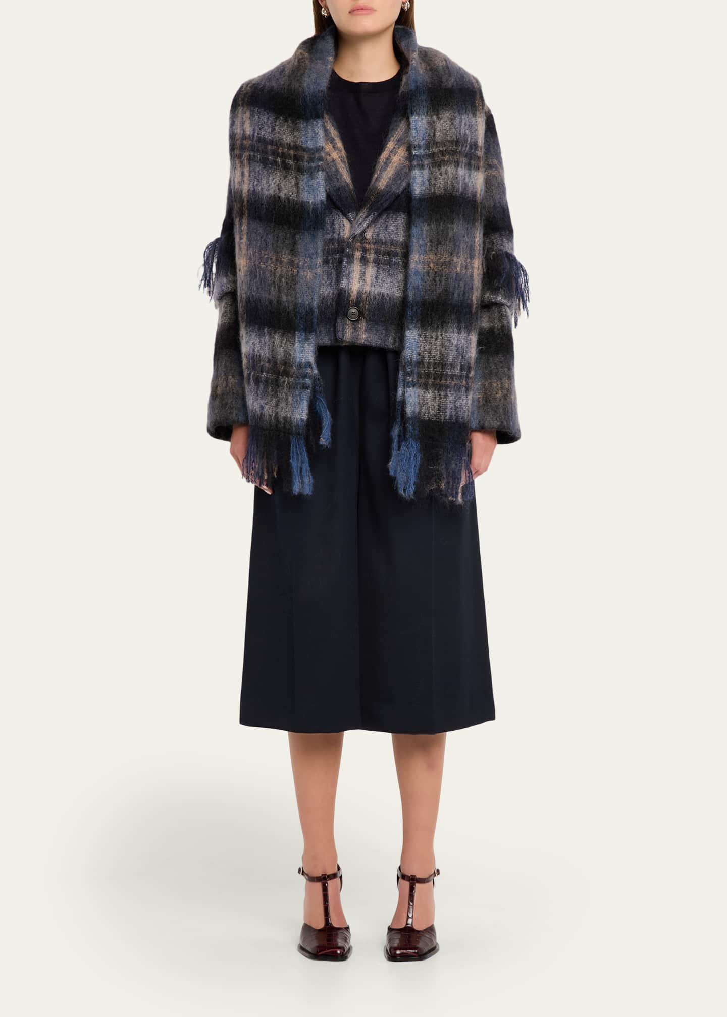 Crocodile-embossed Leather Pumps