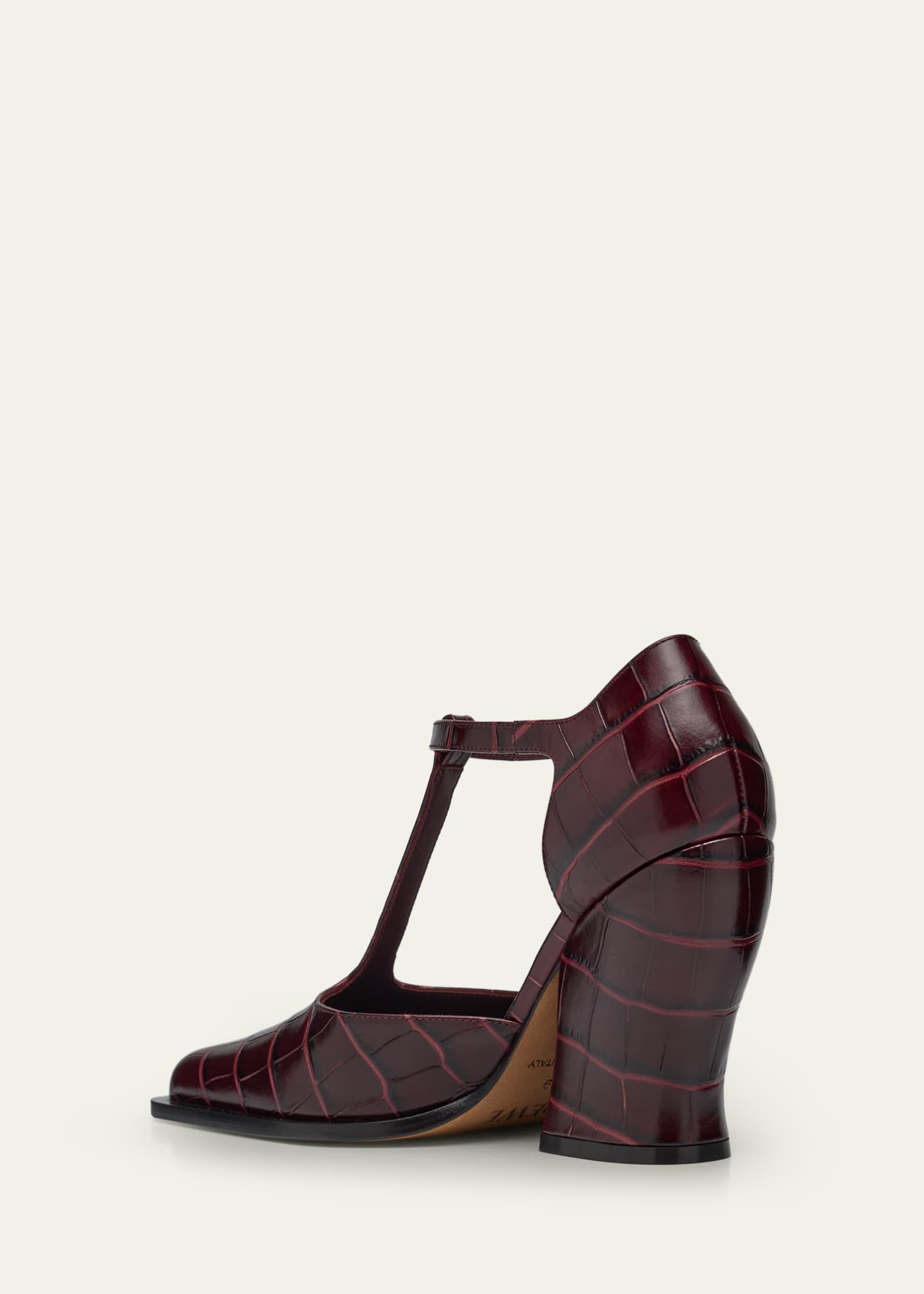 Crocodile-embossed Leather Pumps