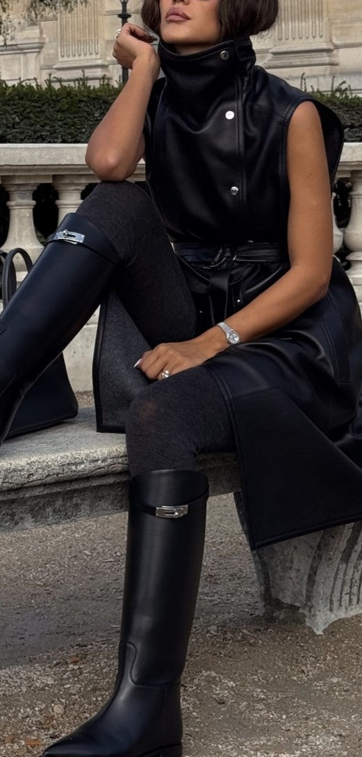 Temperamental Faux Leather Long Skirt