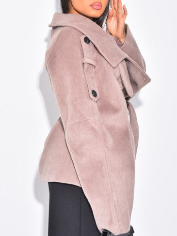 Short Felt Trench Coat