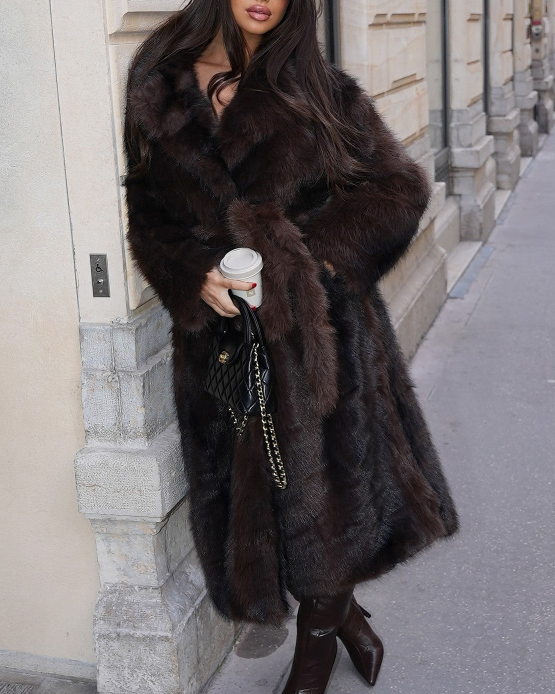 Extra Long Faux Fur Coat