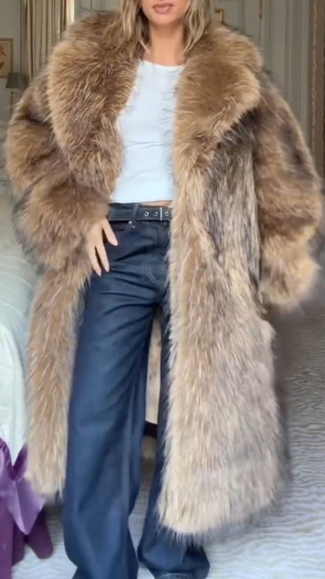 Brown Thick Eco-friendly Fur Long