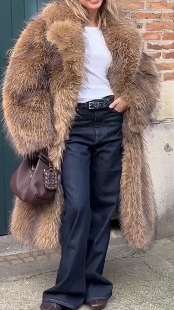 Brown Thick Eco-friendly Fur Long