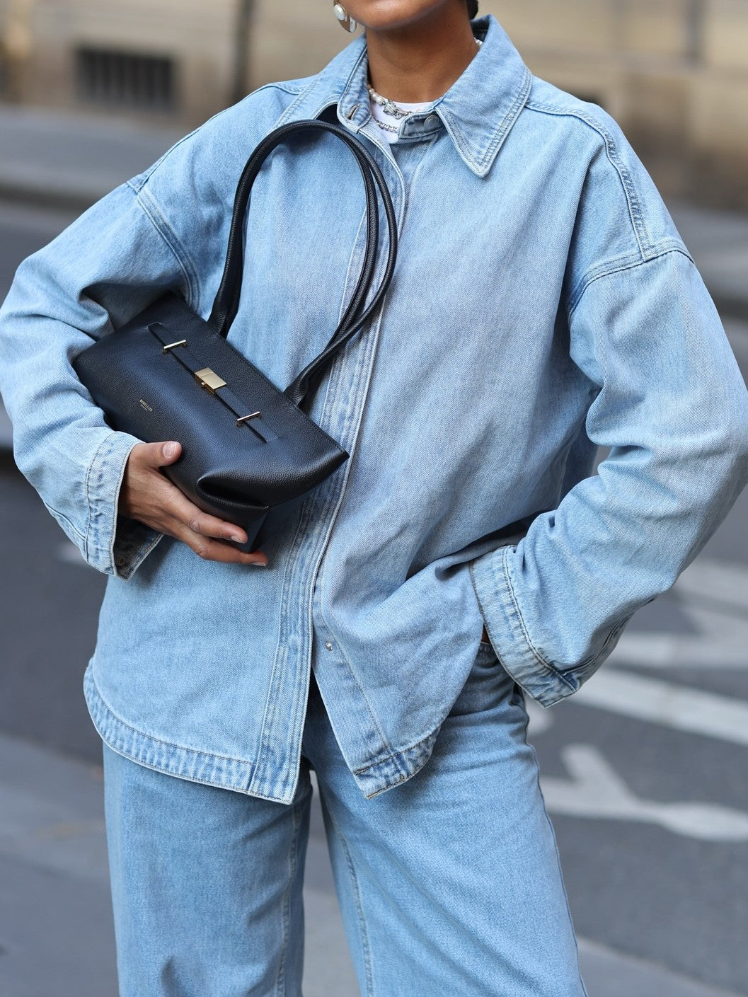 Light Blue Denim Suit Casual