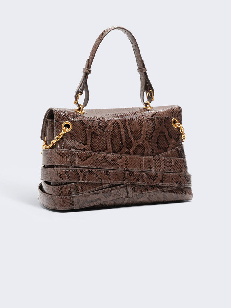 Snakeskin Bag With Belt Design