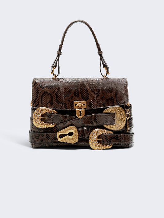 Snakeskin Bag With Belt Design