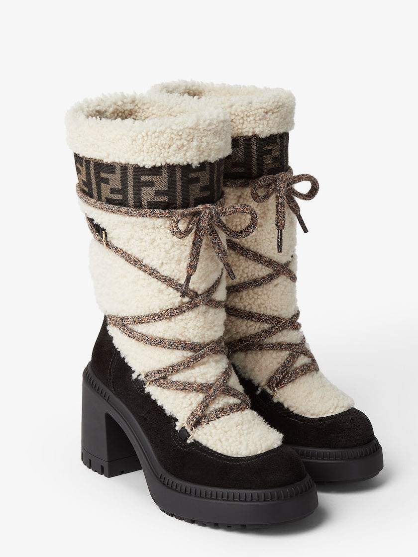 Round Toe Lambswool Ski Boots