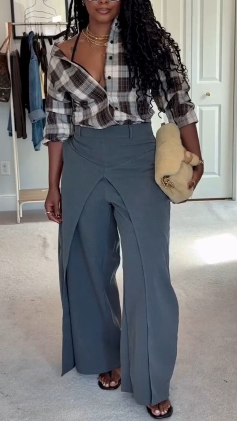 Plaid Shirt With Waist