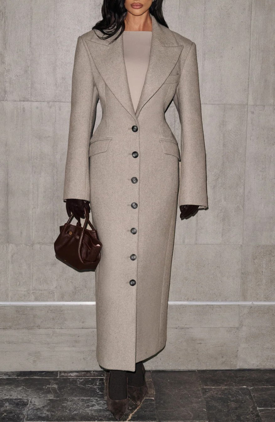 Light Grey Coat With Belt