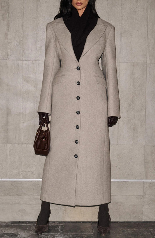 Light Grey Coat With Belt