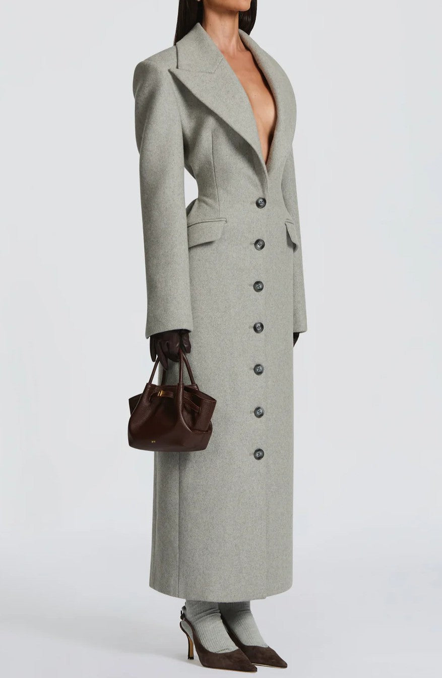 Light Grey Coat With Belt