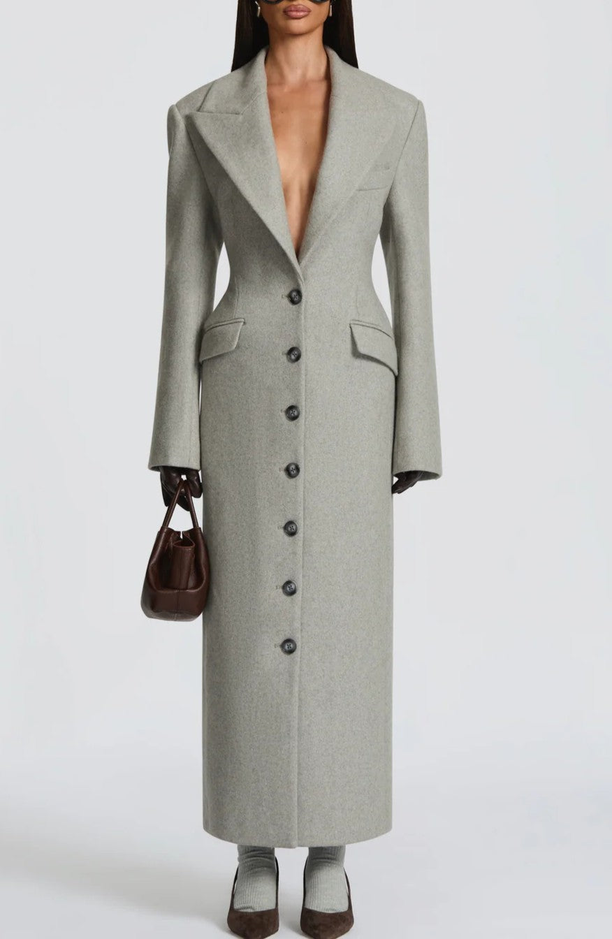 Light Grey Coat With Belt