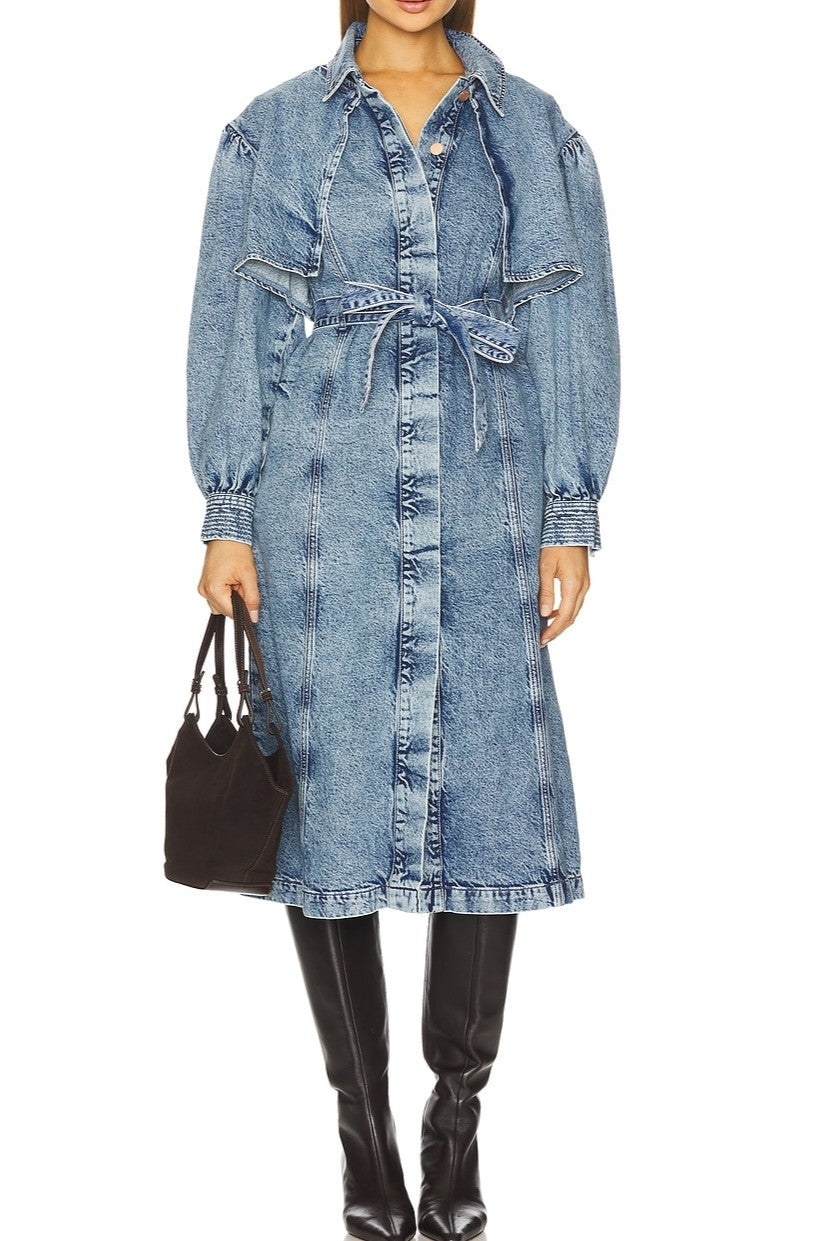 Denim Trench Coat Suit